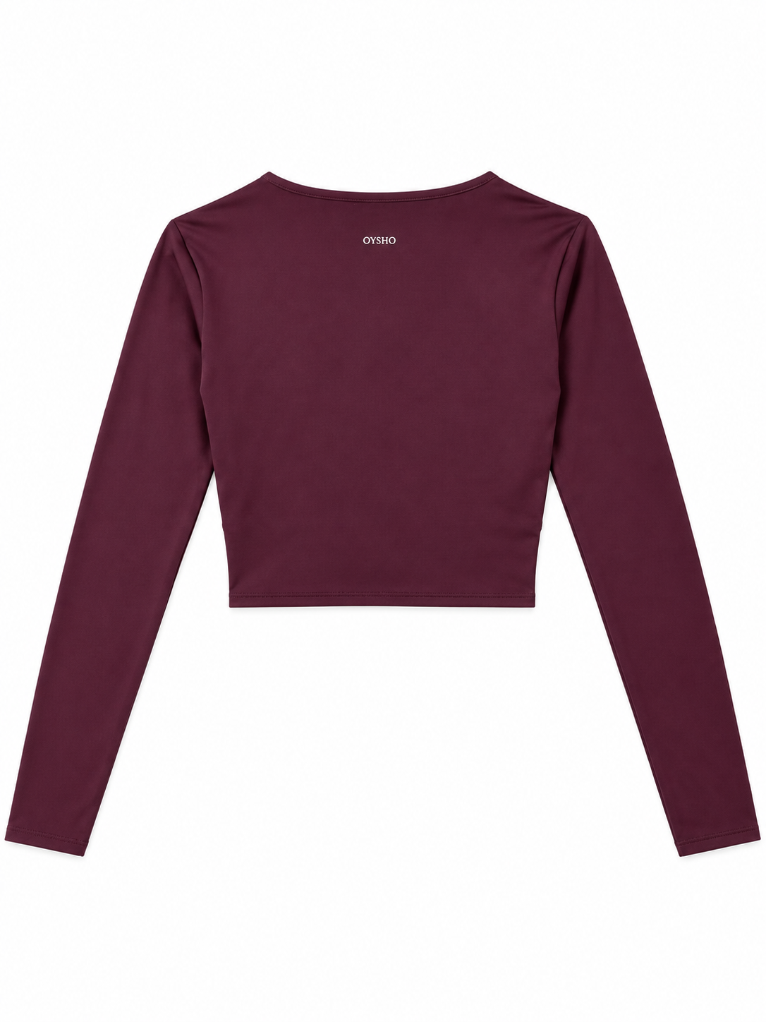 Oysho top incrociato a maniche lunghe color prugna