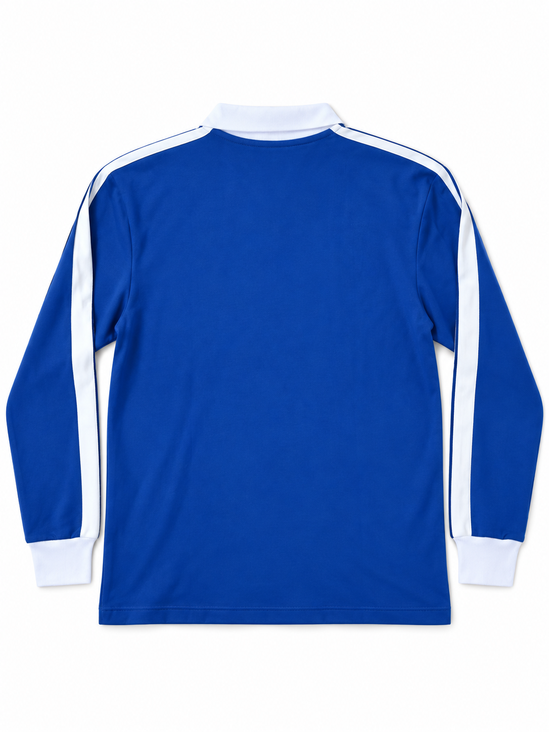 Polo a maniche lunghe blu royal con dettagli bianchi