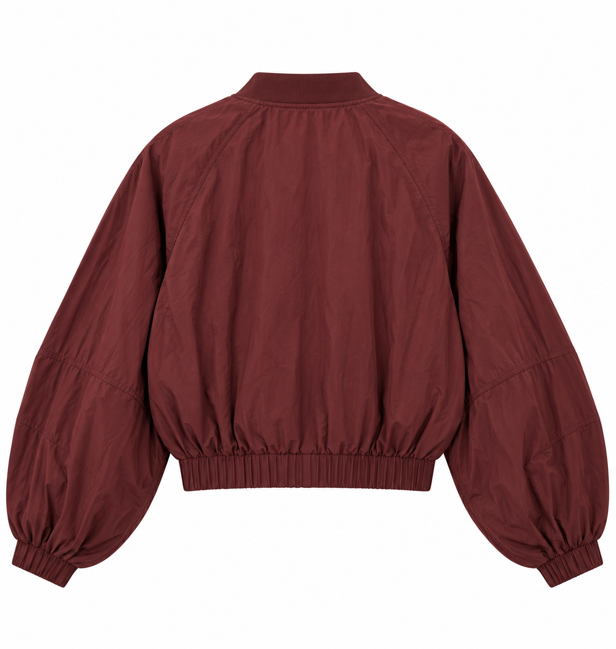 Oysho Bomber Cropped in Nylon Bordeaux