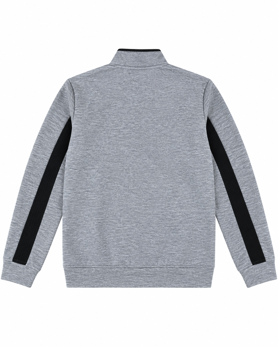 Felpa GUESS uomo con zip e bande logo – Grigio mélange e nero