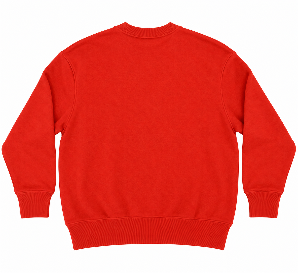 Felpa Girocollo Oversize in Fleece Rosso Intenso con Swoosh Ricamato