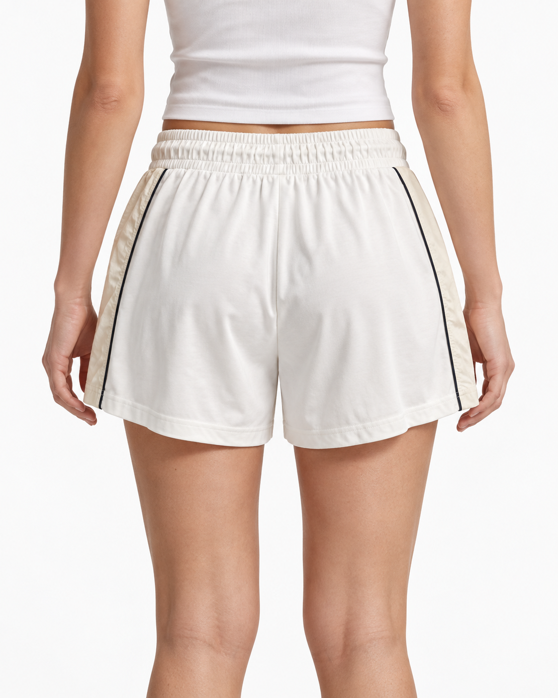 Oysho – Shorts avorio con coulisse e profili a contrasto