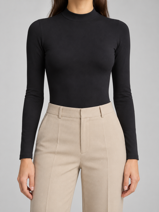 Oysho body nero a maniche lunghe con schiena scoperta