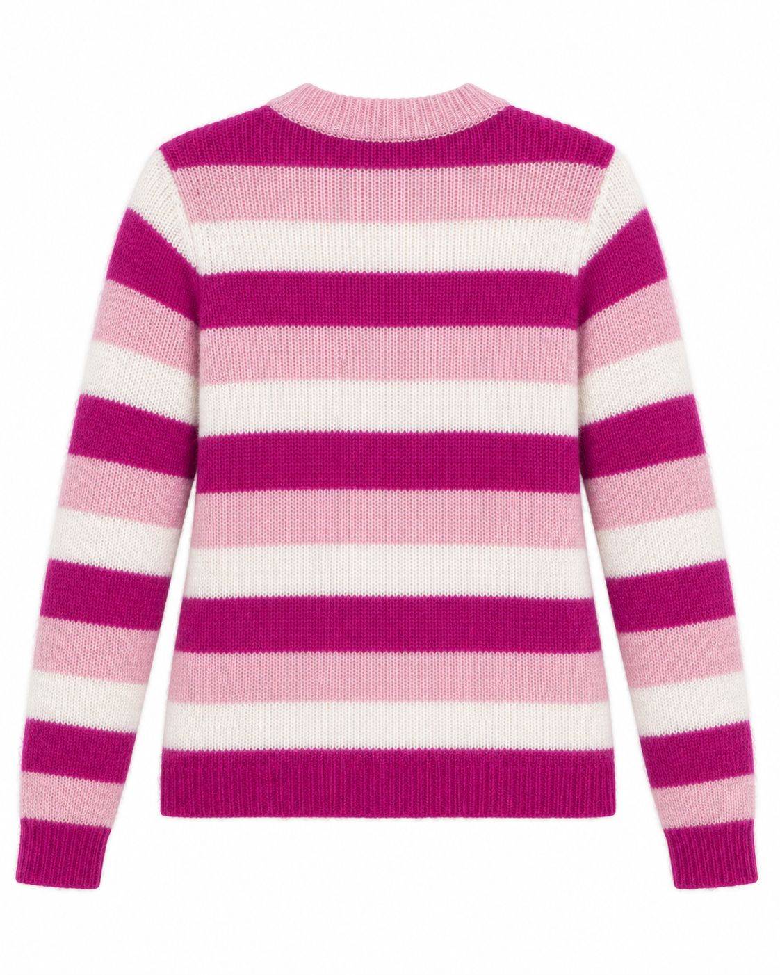 Maglione GANNI a righe in misto alpaca e lana – Rosa, fucsia e panna