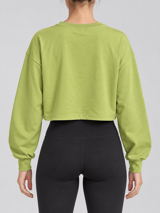 Oysho felpa cropped verde pistacchio