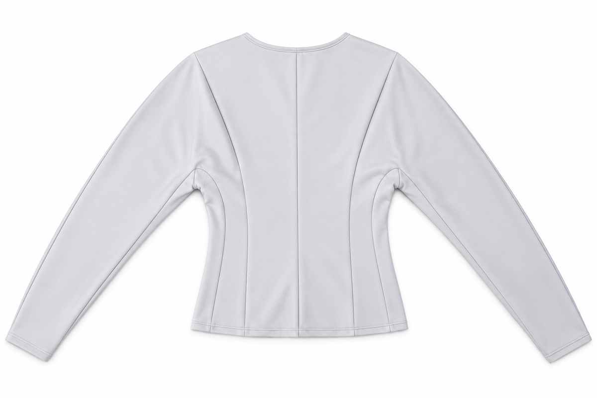 Oysho top grigio perla a maniche lunghe con zip