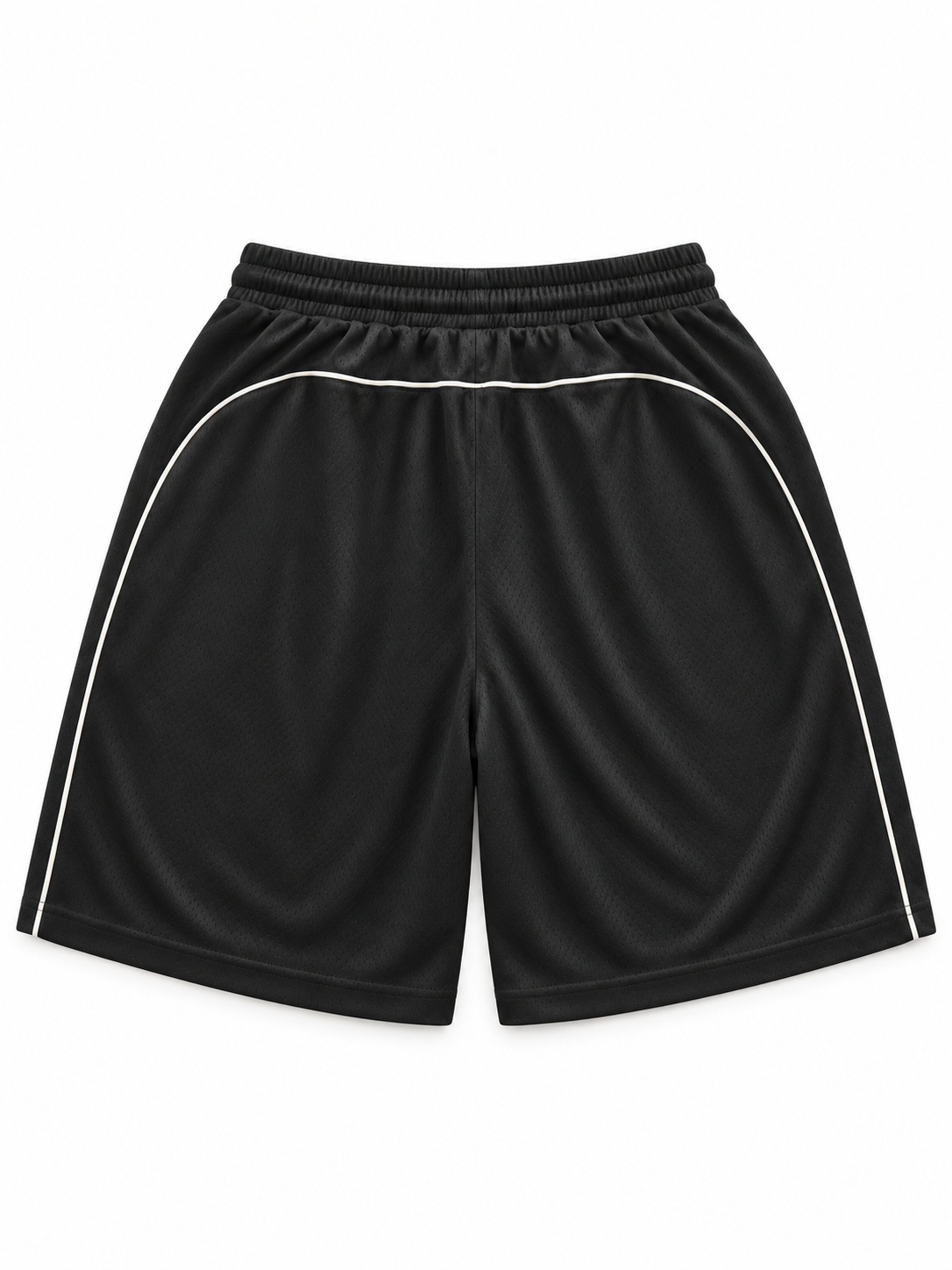 Bermuda Oysho neri in mesh con profili bianchi