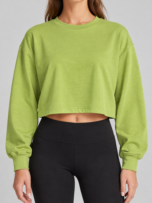 Oysho felpa cropped verde pistacchio