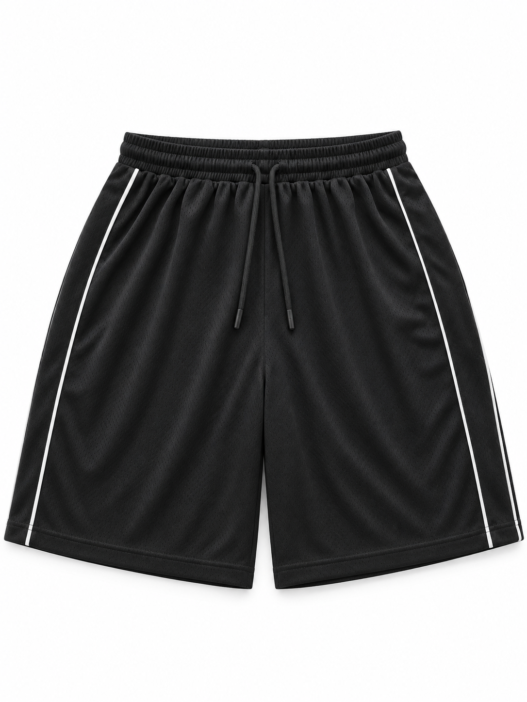 Bermuda Oysho neri in mesh con profili bianchi