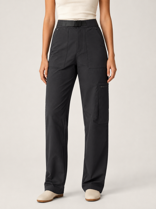 Oysho – Pantaloni Cargo Tecnici Neri con Cintura