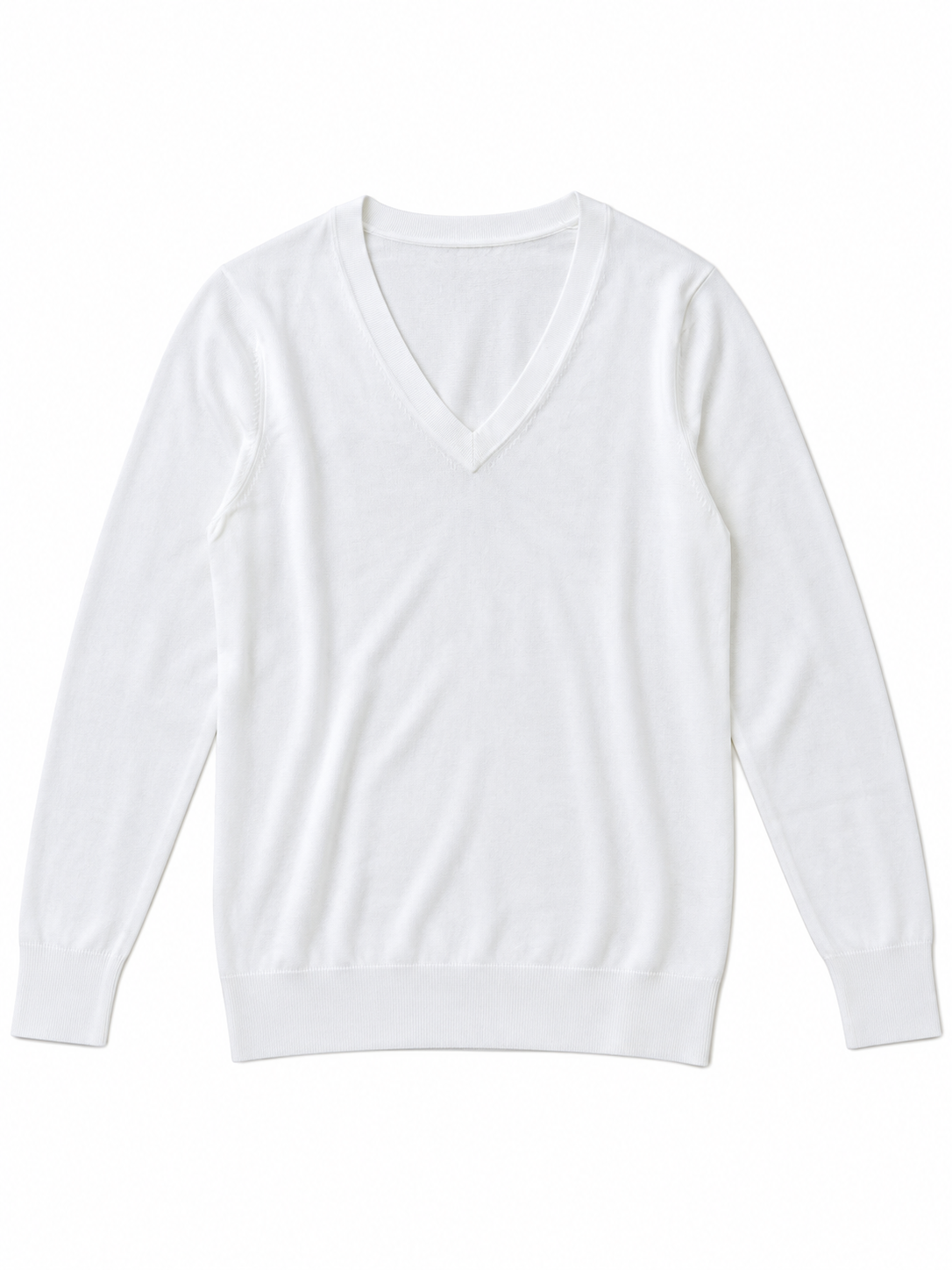 Oysho maglia bianca con scollo a V in misto viscosa