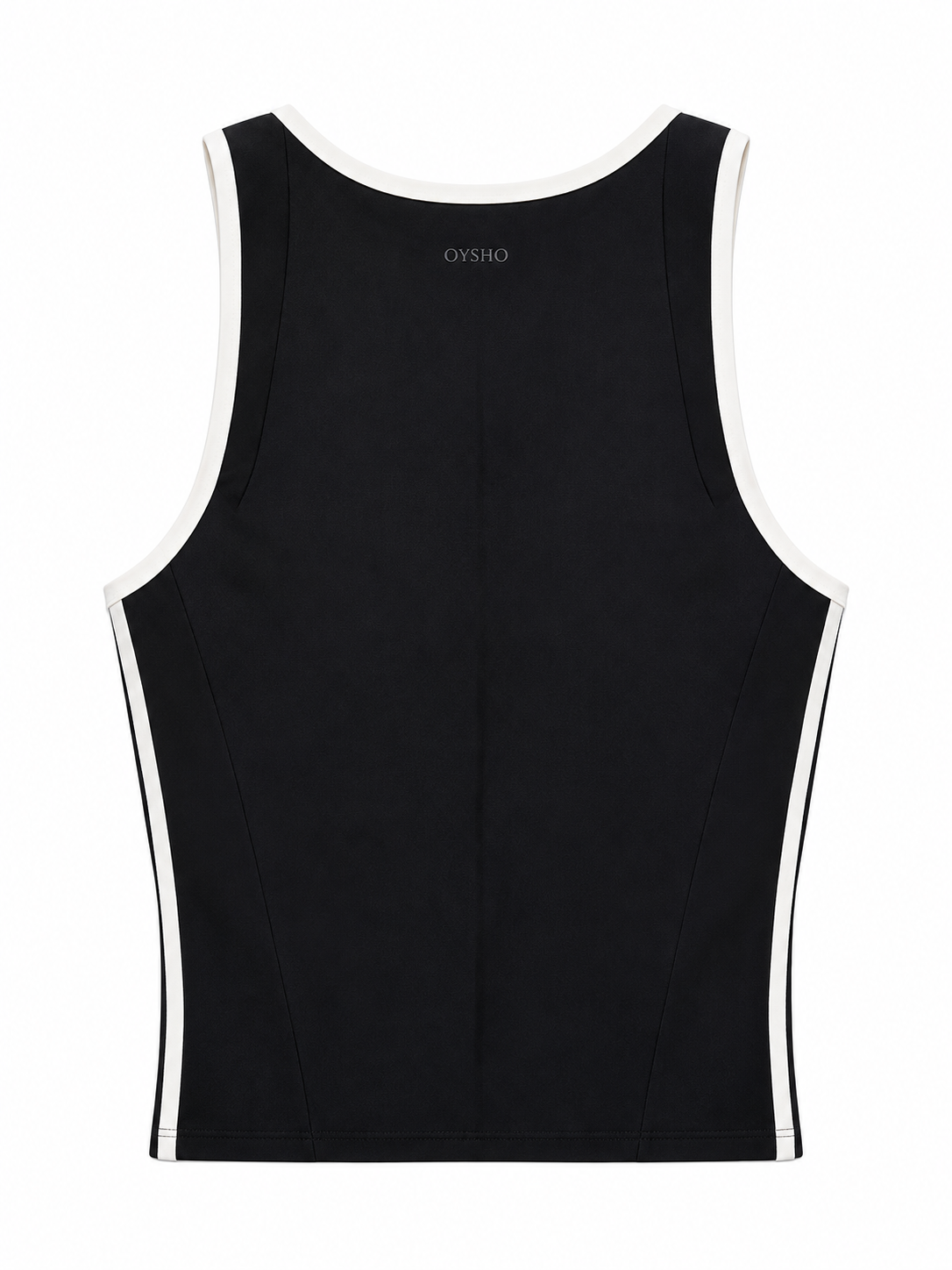 Oysho – Top sportivo nero con bordi bianchi e coppe estraibili