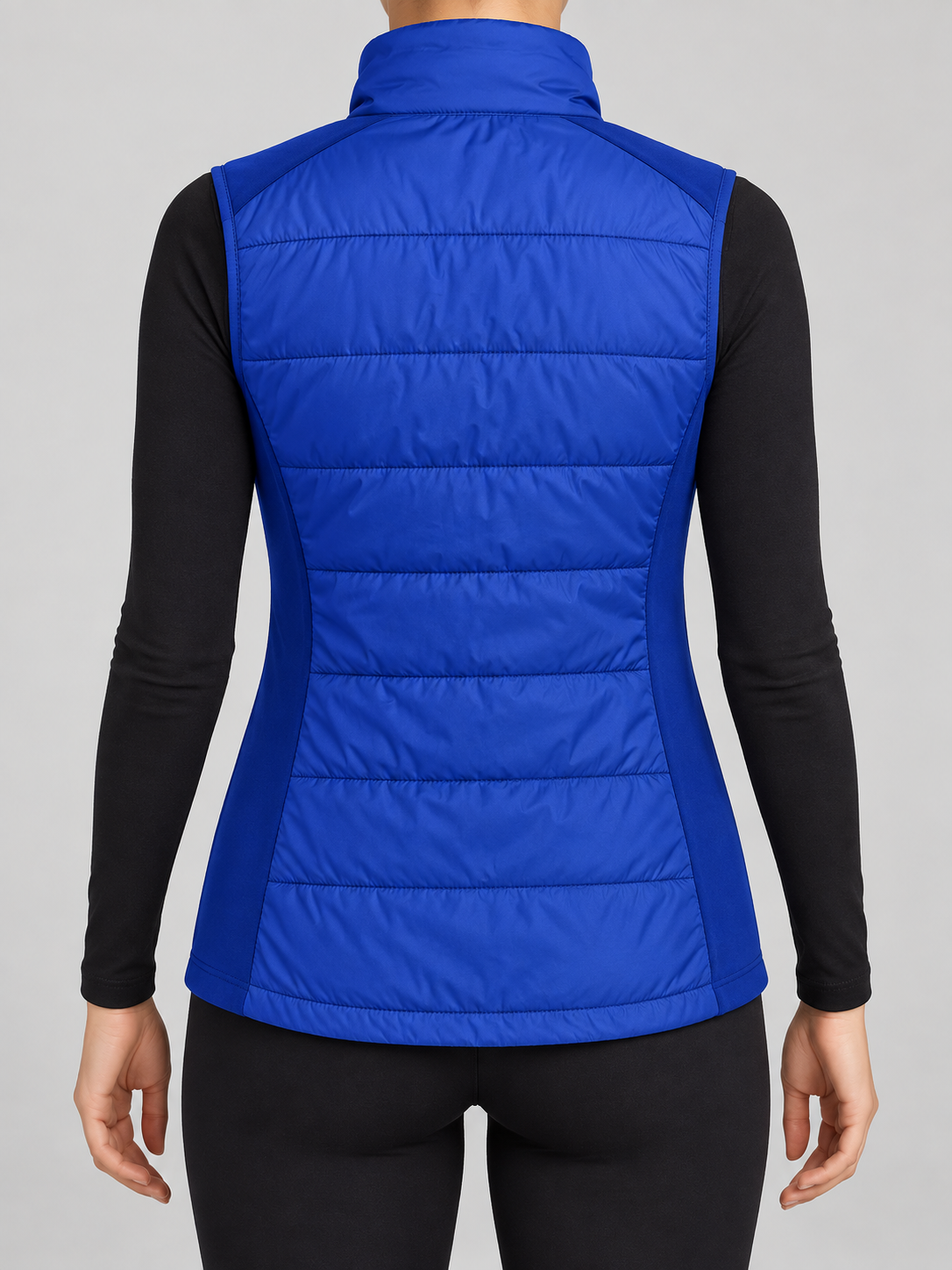 Oysho – Gilet trapuntato blu royal con collo alto