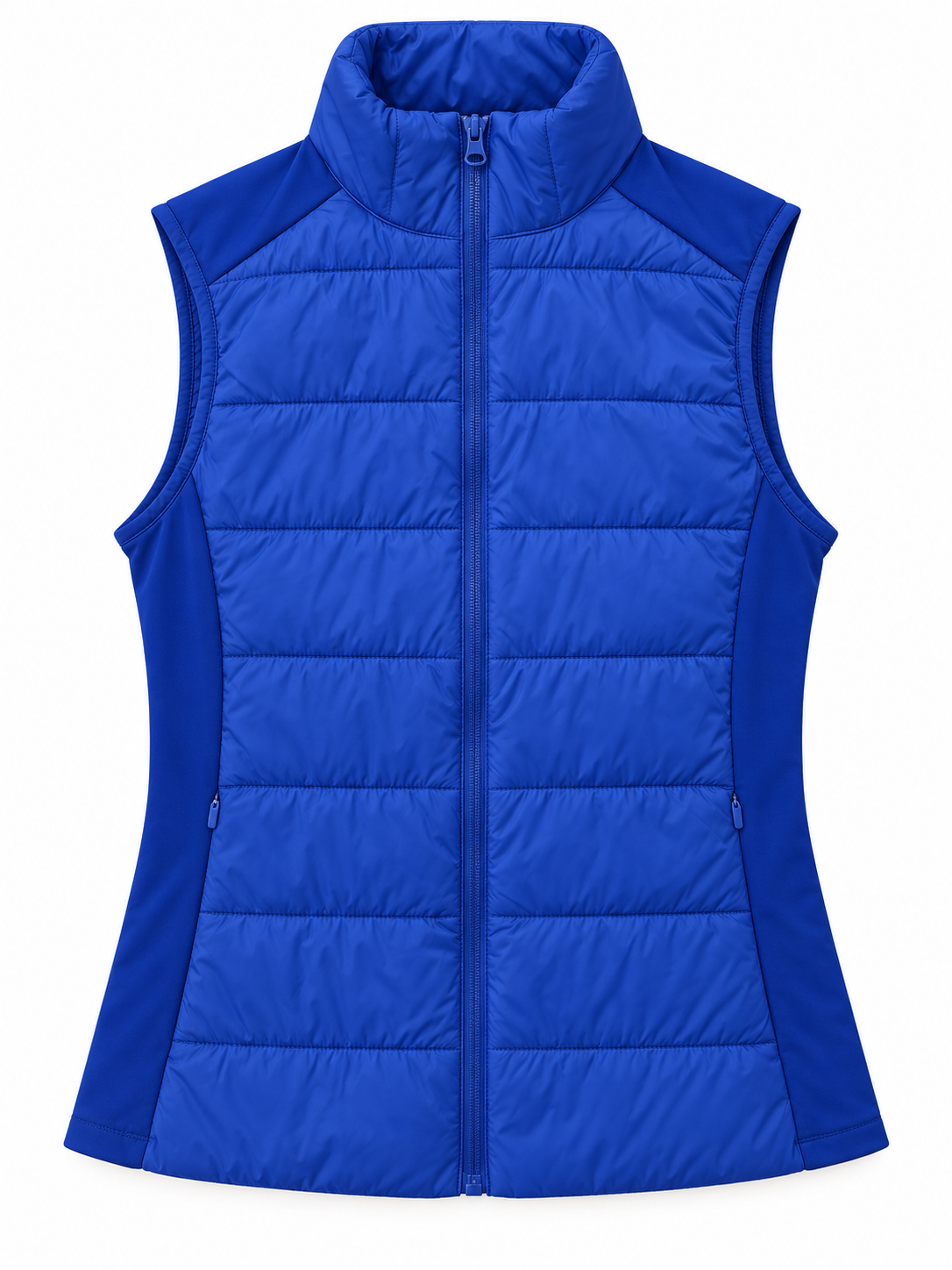 Oysho – Gilet trapuntato blu royal con collo alto