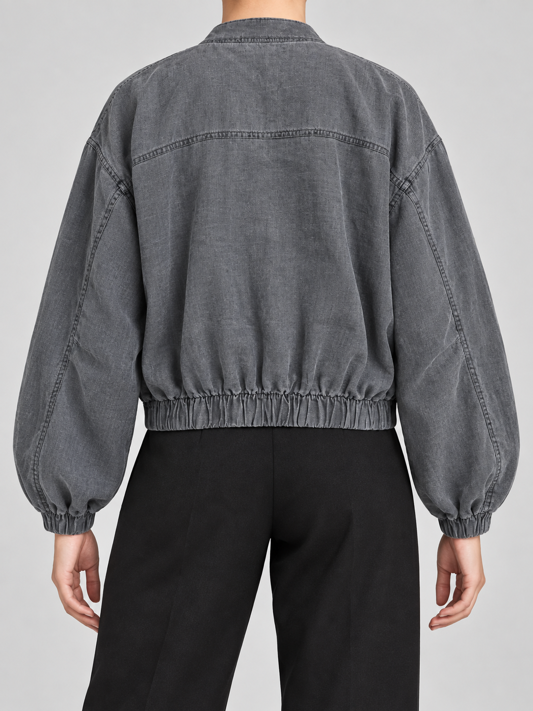 Oysho – Bomber in lino grigio antracite
