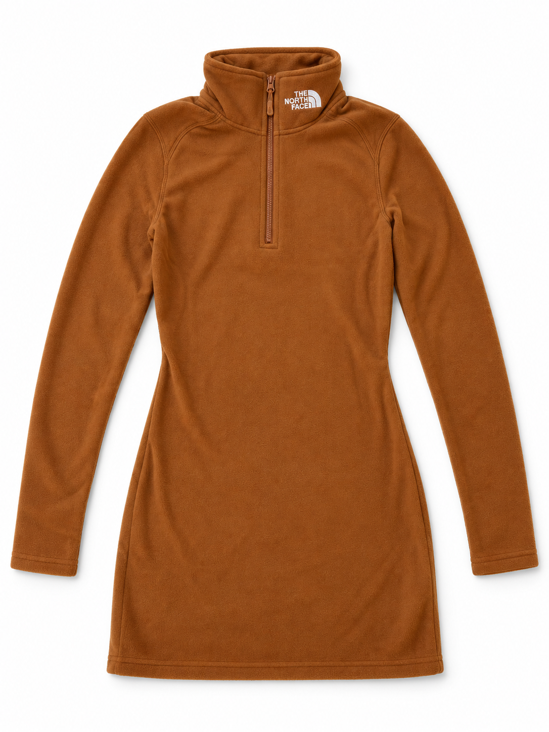 Abito in Pile a Mezza Zip Leather Brown