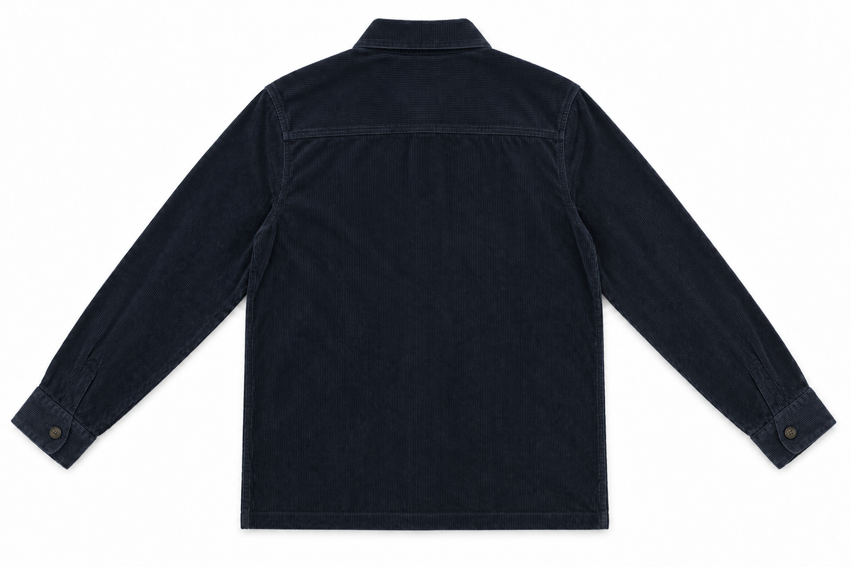 Overshirt da uomo in velluto a coste blu navy