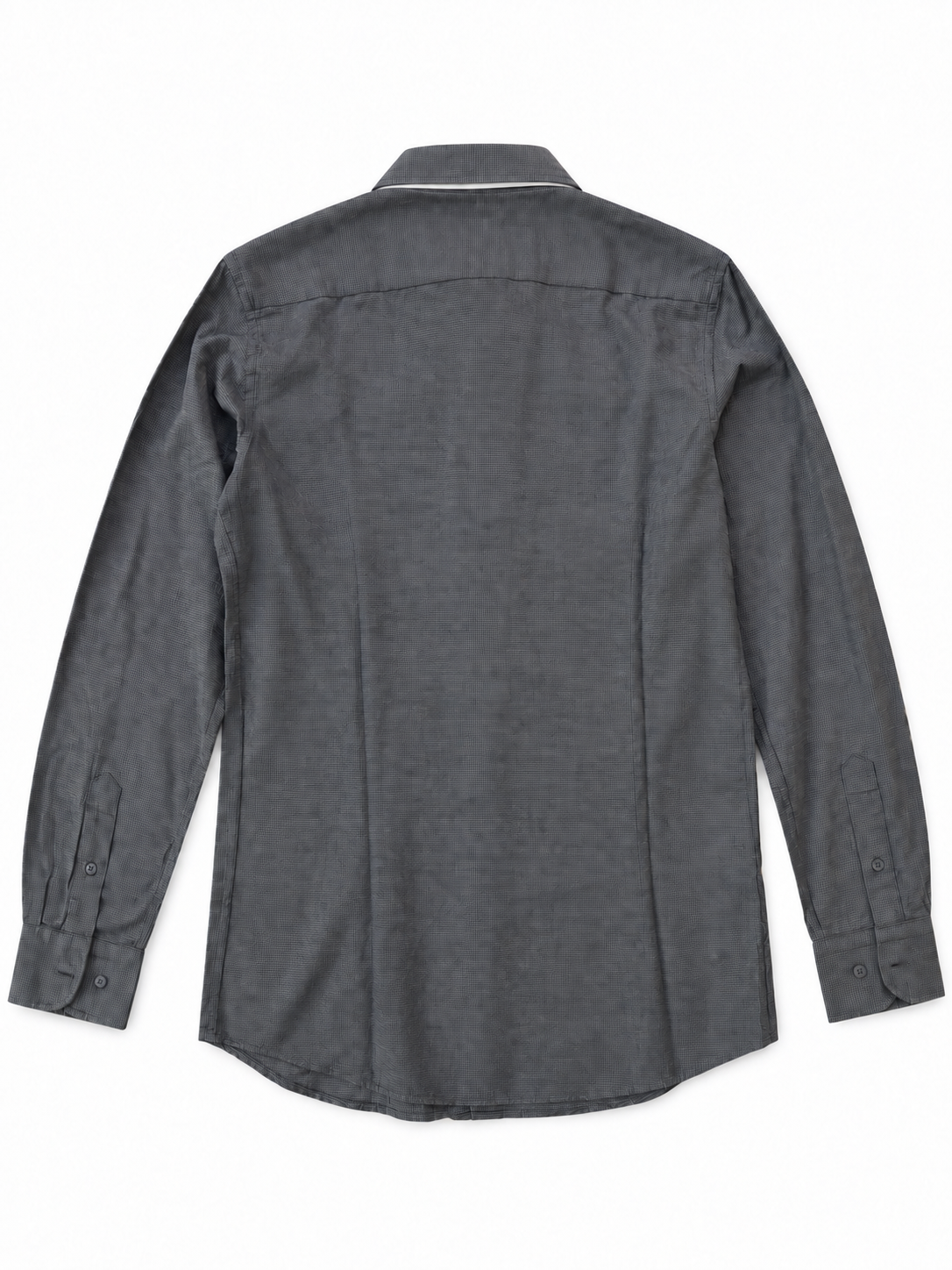 Camicia slim fit grigio antracite con micro motivo