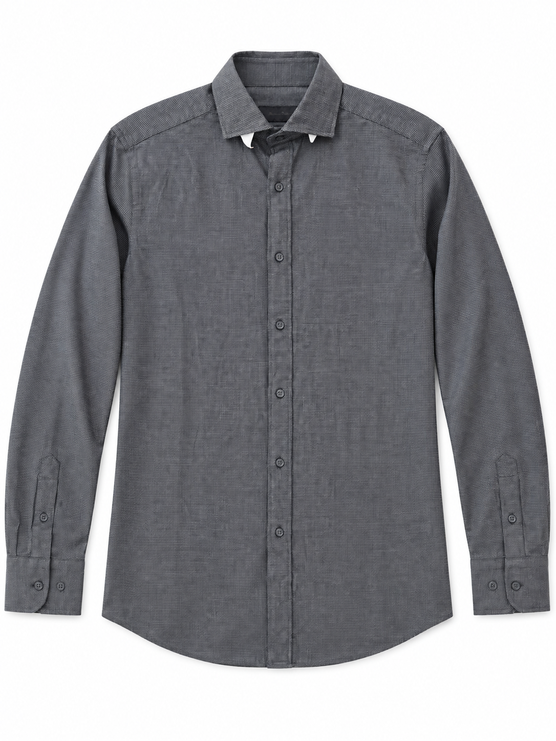 Camicia slim fit grigio antracite con micro motivo