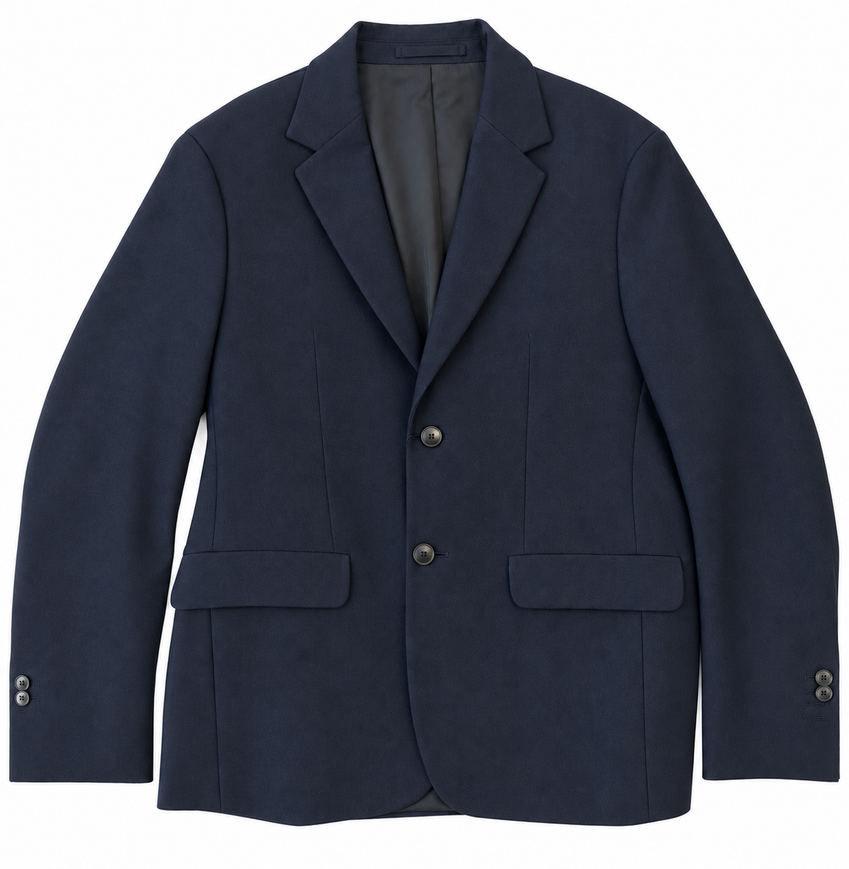 Blazer monopetto blu navy scuro in lana e cashmere