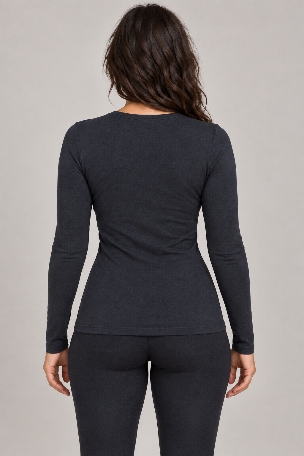 Maglia termica seamless a manica lunga blu antracite